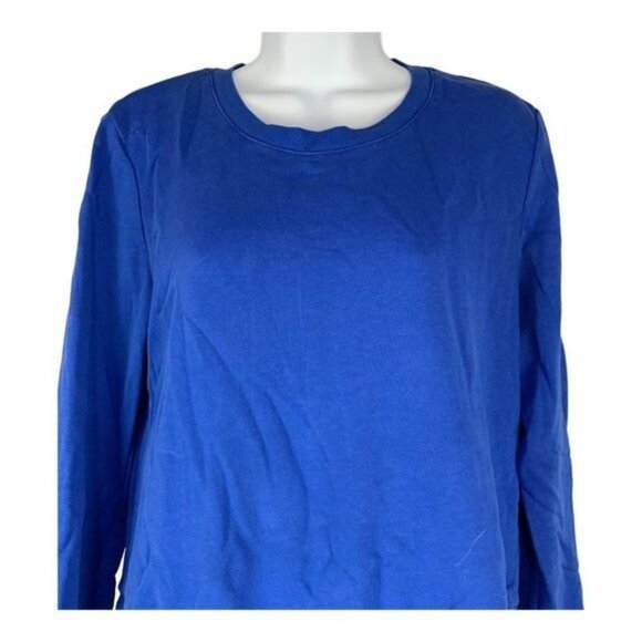 Adidas Womens Blue Long Sleeve Mesh Layered Pullover Top Size Small - Picture 3 of 7